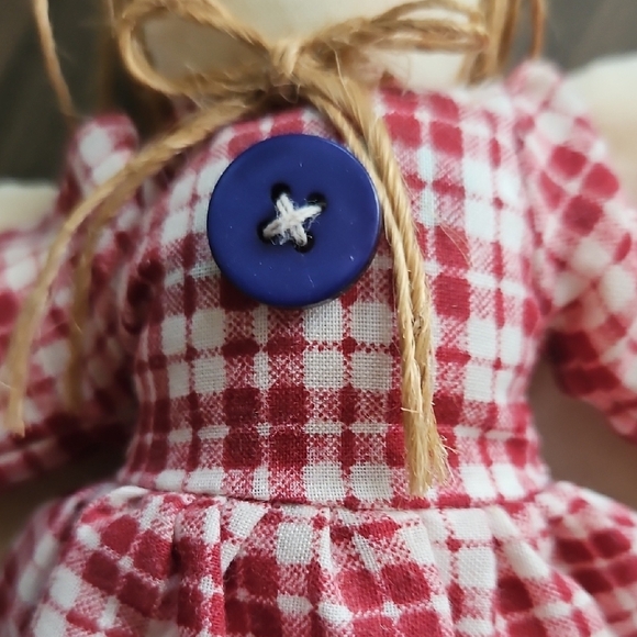 Vintage Handcrafted Plaid Angel Doll - Picture 5 of 11
